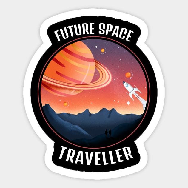 Future Space Traveller Sticker by Chemis-Tees